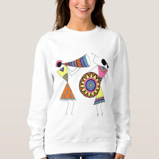 Lebendige afrikanische Stammeskunst-Tänzer und Mus Sweatshirt
