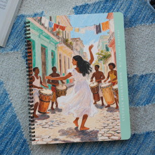 Lebendige Afro-Karibische Tanz-Monogramm-Reise Notizblock