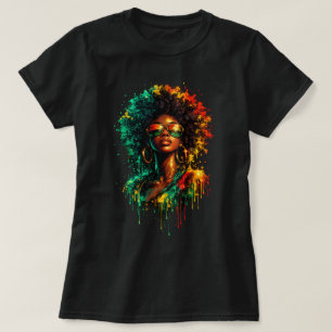 Lebendige Afro-Soul-Paint-Drip-Street-Art T-Shirt