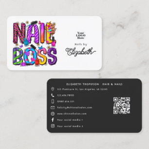 Lebendige afroamerikanische Nagelboss-Markenbildun Visitenkarte