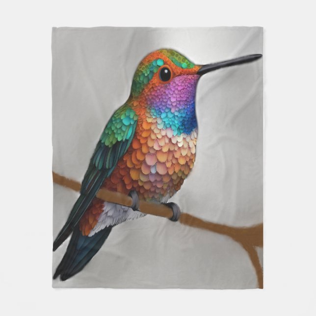 Lebendige Allen’s Kolibri-Malerei Fleecedecke (Vorderseite)