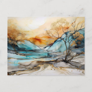 Lebendige Aquarell-Berg-Wildblumen-Postkarte  Postkarte