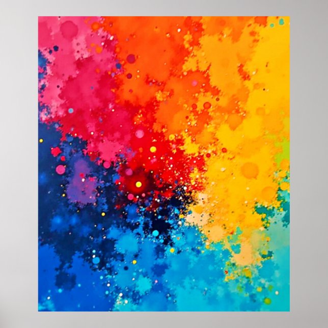 Lebendige Aquarell-Chaos-Kunst Poster (Vorne)