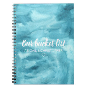 Lebendige Aquarell-Erinnerung an die Bucket List u Notizblock