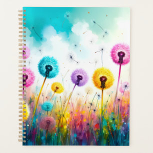 Lebendige Aquarell-Löwenzahn-Wünsche Farbiger Früh Planer