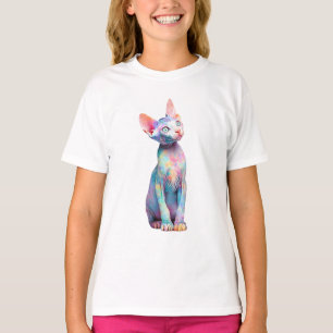 Lebendige Aquarell-Sphynx-Katze-Illustration für K T-Shirt