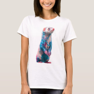 Lebendige Aquarell-Stehende-Baumwolle-Frauen T-Shirt