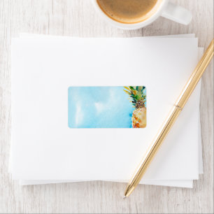 Lebendige Aquarell-Tropische-Ananas-Umschlag Adressaufkleber