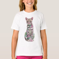 Lebendige Aquarell-Wildkatze mit Flecken für Kinde