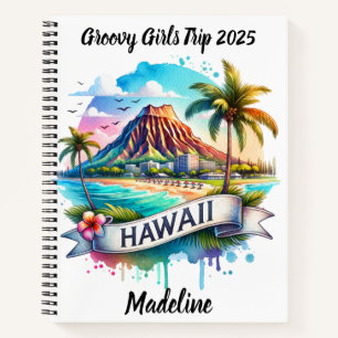 Lebendige Aquarelldarstellung der hawaiianischen L Notizbuch