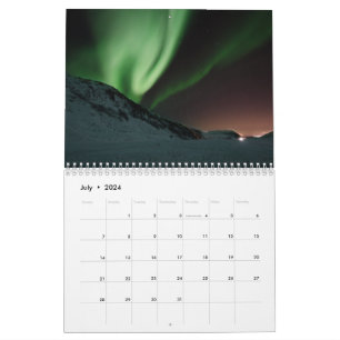 Lebendige Aurora Borealis Nordlichter Himmel Farbe Kalender