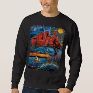 Lebendige australische Symbole und Landmarken Kart Sweatshirt
