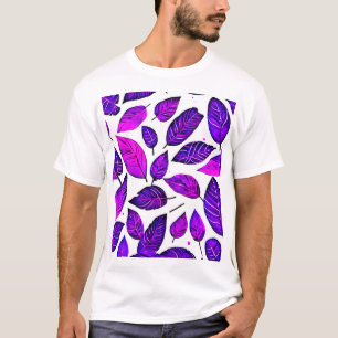 Lebendige Blätter Cartoons: Lila Rosa und Blau T-Shirt