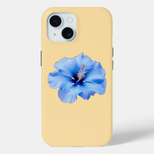 Lebendige Blaue Hibiskus-Tropenblume auf Gelb Case-Mate iPhone Hülle