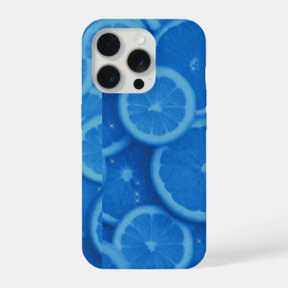 Lebendige blaue Sommerfrucht Zitronenscheibe Handy iPhone 15 Pro Hülle