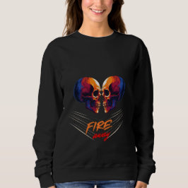 Lebendige blaue und orangefarbene Zwillings-Schäde Sweatshirt