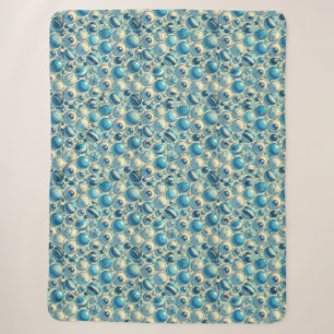 Lebendige blaue und weiße Dekorationskugeln Sherpadecke