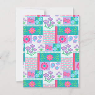 Lebendige blühende Blumen-Design Mitteilungskarte