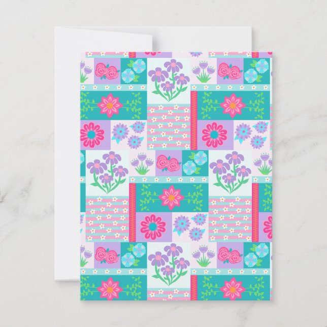 Lebendige blühende Blumen-Design Mitteilungskarte (Vorderseite)
