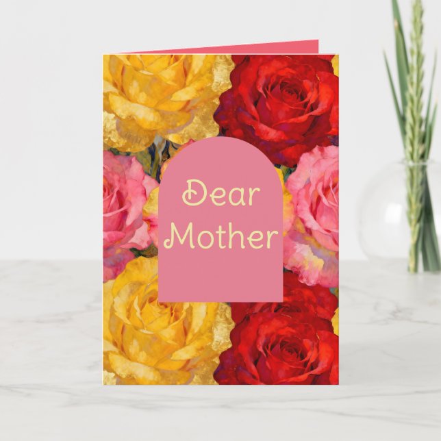 Lebendige blühende Rosen Feiertagskarte (Vorderseite)