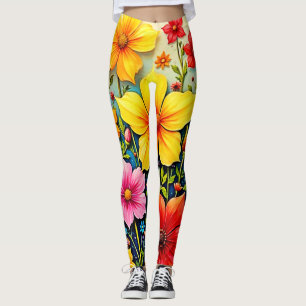 Lebendige Blumen: Garten der Freude Kunst Leggings