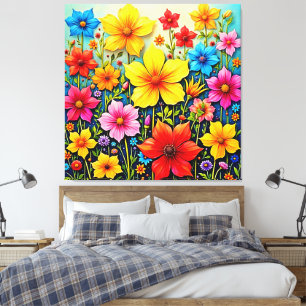 Lebendige Blumen: Garten der Freude Kunst Leinwanddruck