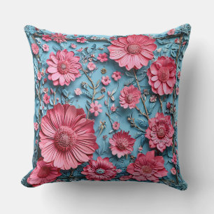 Lebendige Blumen in komplexem Design Kissen