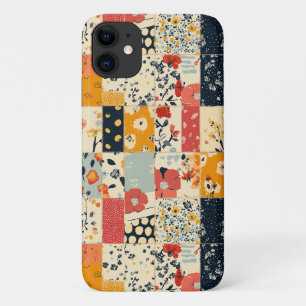 Lebendige Blumen-Patchworkdecke in warmen Tönen Case-Mate iPhone Hülle