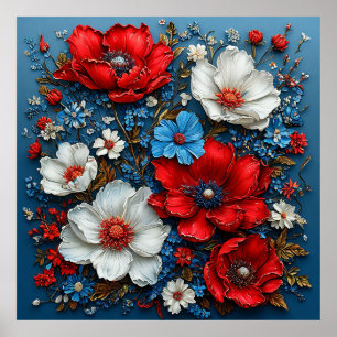 Lebendige Blumen Poster