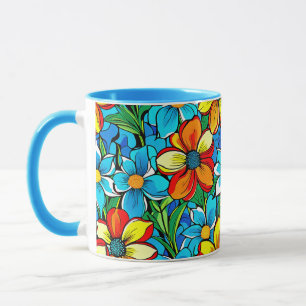 Lebendige Blumen  Tasse