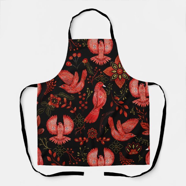 Lebendige Blumen- und Blattmusterdesigns Schürze (Vorderseite)