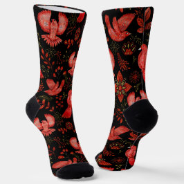 Lebendige Blumen- und Blattmusterdesigns Socken