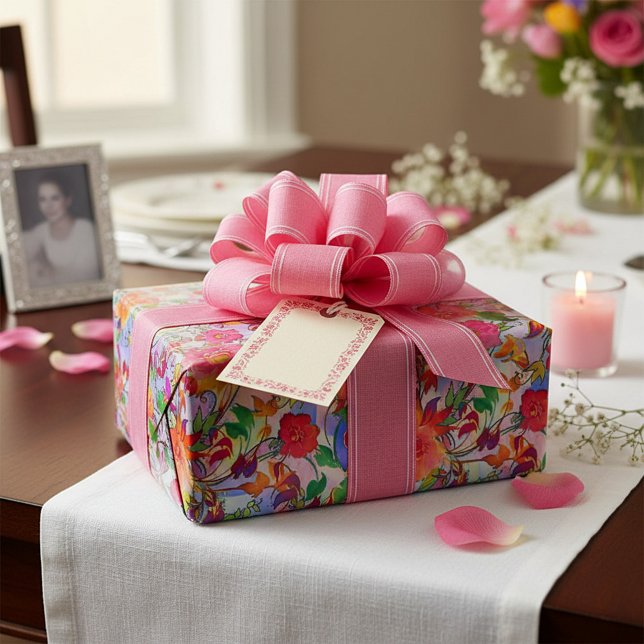 Lebendige Blumenmuster Geschenkpapier (Von Creator hochgeladen)