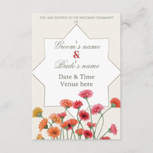 Lebendige Blumenwiese Hochzeitseinladung Einladung