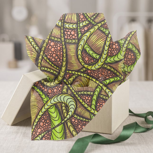 Lebendige Boho-Erdige Abstrakte Boutique-Verpackun Seidenpapier (Von Creator hochgeladen)