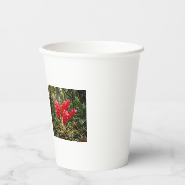 Lebendige botanische Ingwerblüten-Kaffeetasse Pappbecher (Vorderseite)