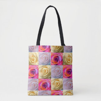 Lebendige Bunte Rosen-Foto-Raster-Tasche
