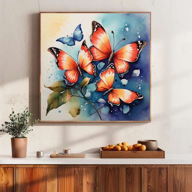 Lebendige Butterfly Wasserfarbe Künstlerisch Poster (Von Creator hochgeladen)