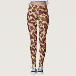 Lebendige Camouflage Doodle Retro Schwarz und Rot  Leggings