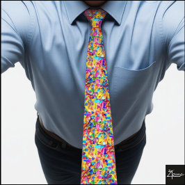 Lebendige Chaotische Regenbogen-Mosaik-Abstrakt-Kr Krawatte