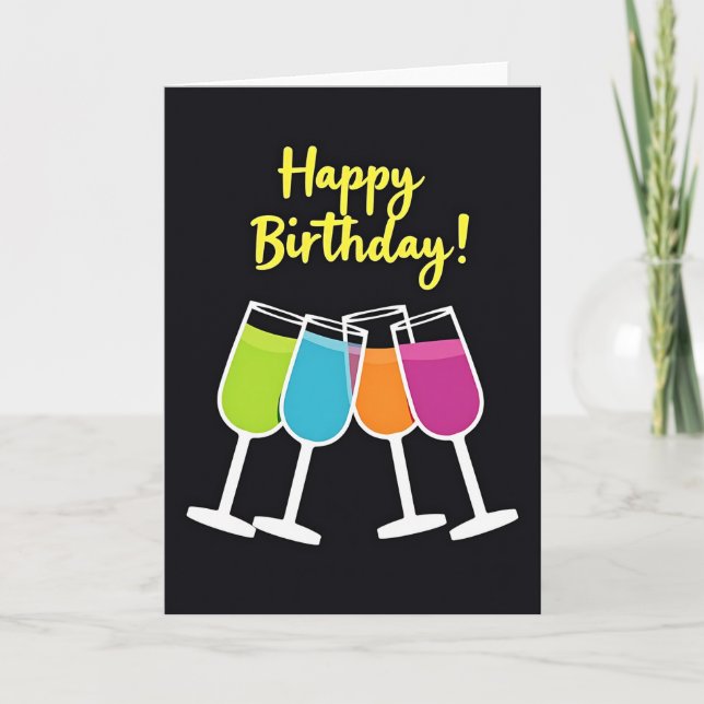 Lebendige Cheers Geburtstagskarte Karte (Vorderseite)