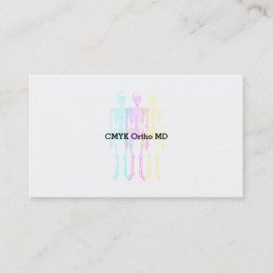 Lebendige CMY Letterpress Skelett Tanzend Visitenkarte