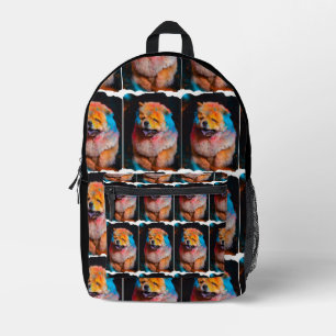 Lebendige Corgi-Haustierliebhaber Grafikdruck-Ruck Bedruckter Rucksack