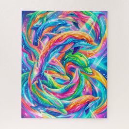 Lebendige Delfintraumlandschaft – Psychedelischer  Puzzle