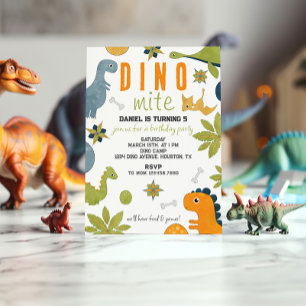 Lebendige Dino-Mite-Geburtstagseinladung Einladung