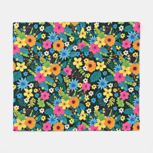 Lebendige Ditsy-Blumen Blumenmuster Design-43785 Fleecedecke