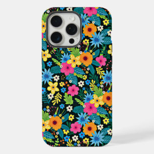Lebendige Ditsy-Blumen Blumenmuster Design-43785 iPhone 15 Pro Max Hülle