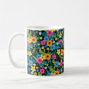 Lebendige Ditsy-Blumen Blumenmuster Design-43785 Kaffeetasse