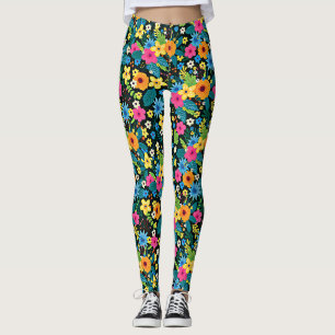 Lebendige Ditsy-Blumen Blumenmuster Design-43785 Leggings