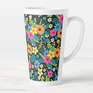 Lebendige Ditsy-Blumen Blumenmuster Design-43785 Milchtasse
